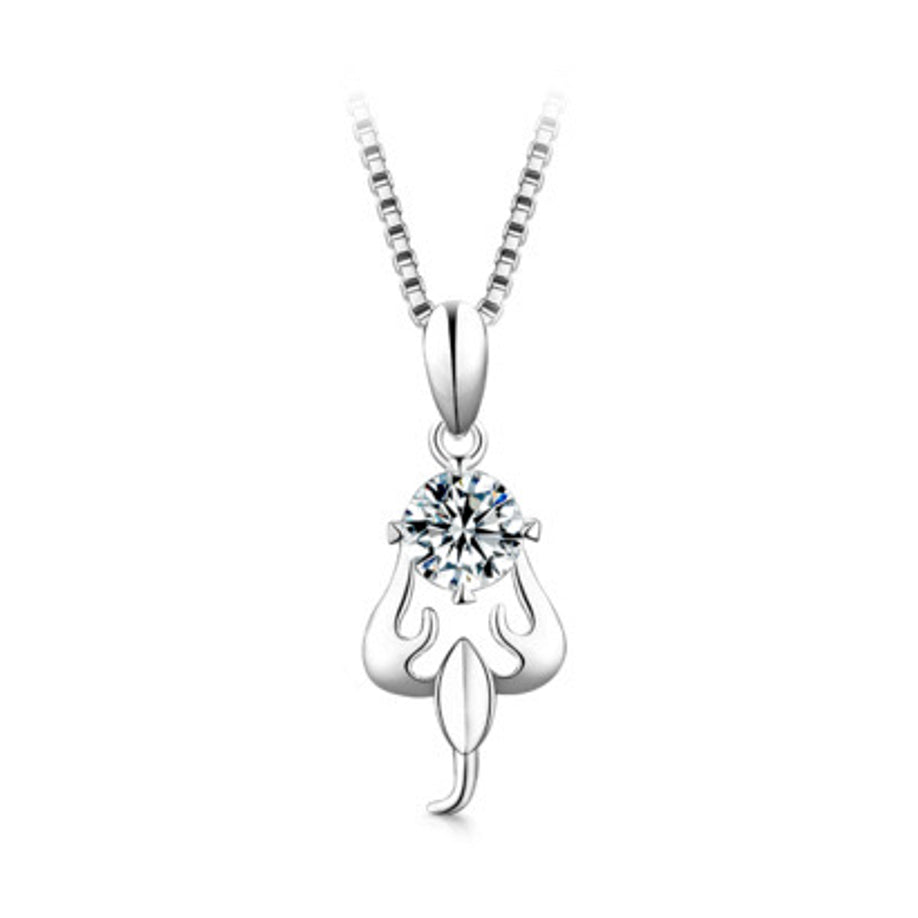 Round Cut Moissanite Classic Necklace — 0.5ct, D-color, VVS1, 925 Sterling Silver