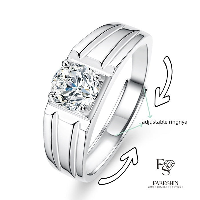 Round Cut Moissanite Heart Ring — 0.5ct, D-color, VVS1, 18K Gold Vermeil