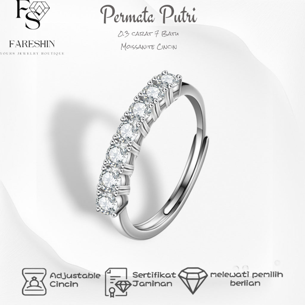 Round Cut Moissanite Princess Ring — 0.5ct, D-color, VVS1, 18K Gold Vermeil