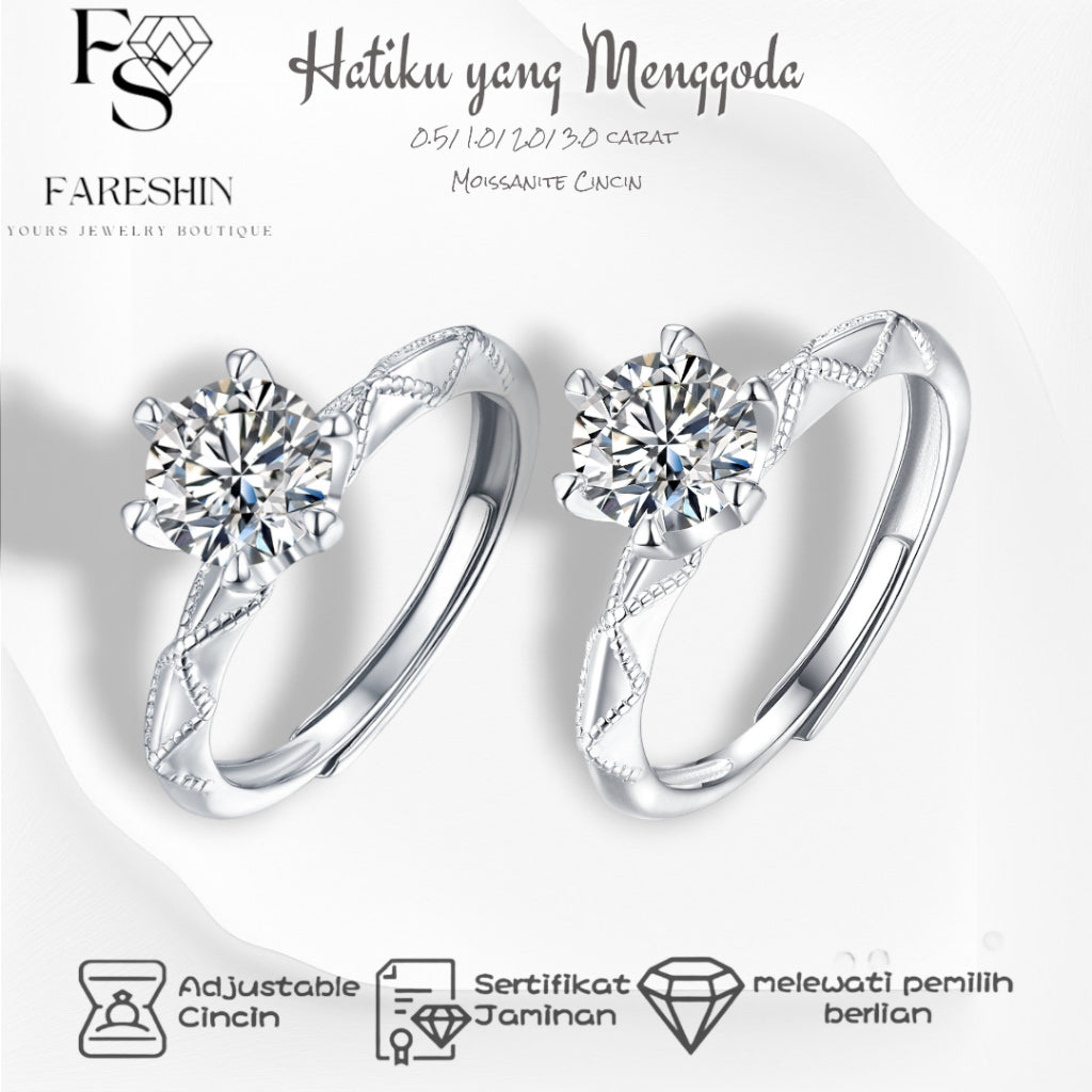 Round Cut Moissanite Heart Ring — 0.5ct, D-color, VVS1, 18K Gold Vermeil