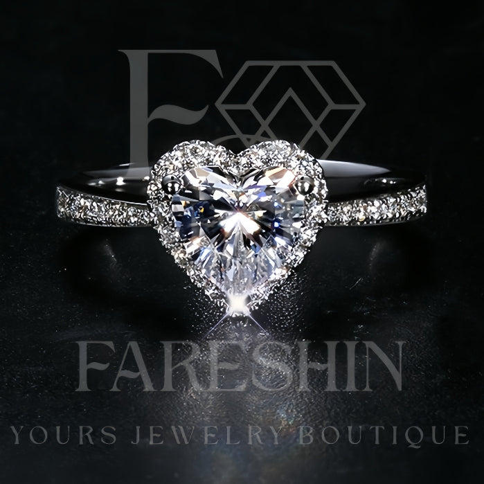 Round Cut Moissanite Heart Ring — 0.5ct, D-color, VVS1, 18K Gold Vermeil