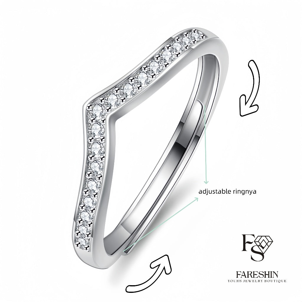 Fareshin Round Cut Princess - , D Color, Vvs1, Moissanite Ring - 0.5ct / 18K Gold Vermeil - additional product view | FARESHIN