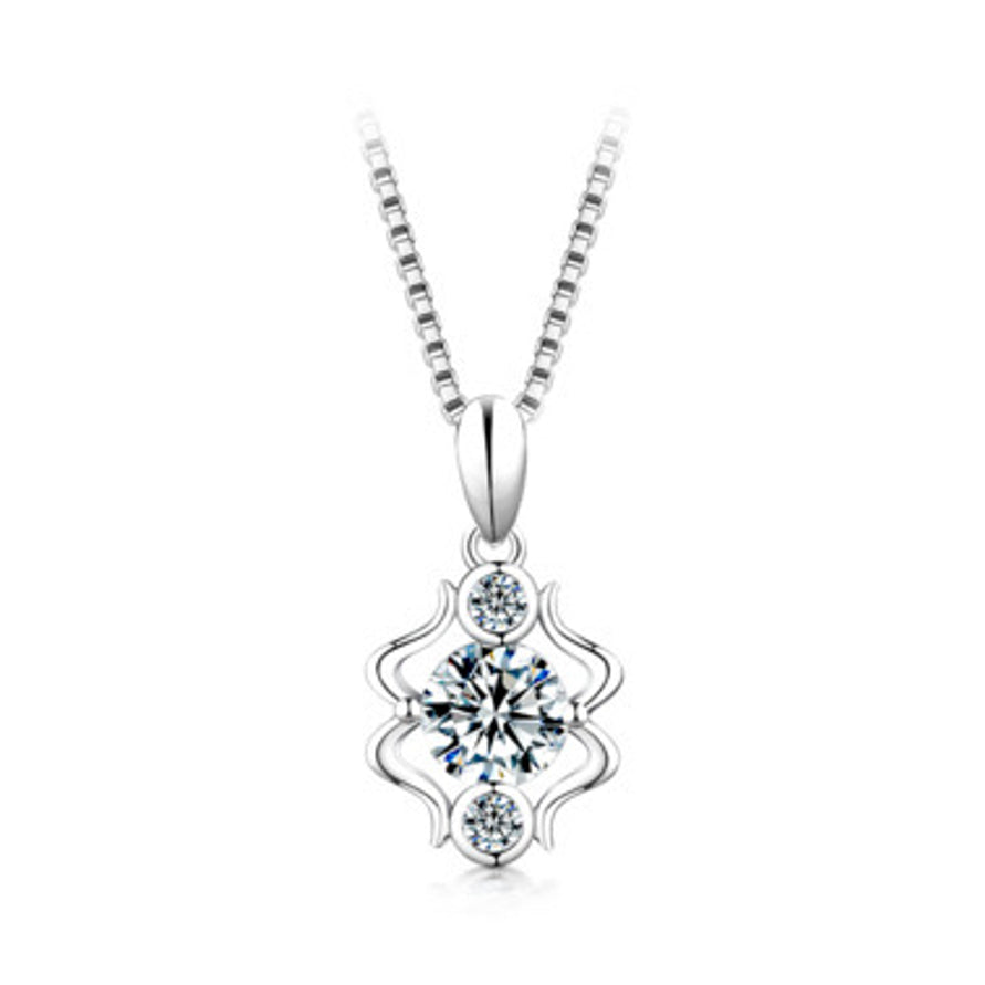 Round Cut Moissanite Classic Necklace — 0.5ct, D-color, VVS1, 925 Sterling Silver