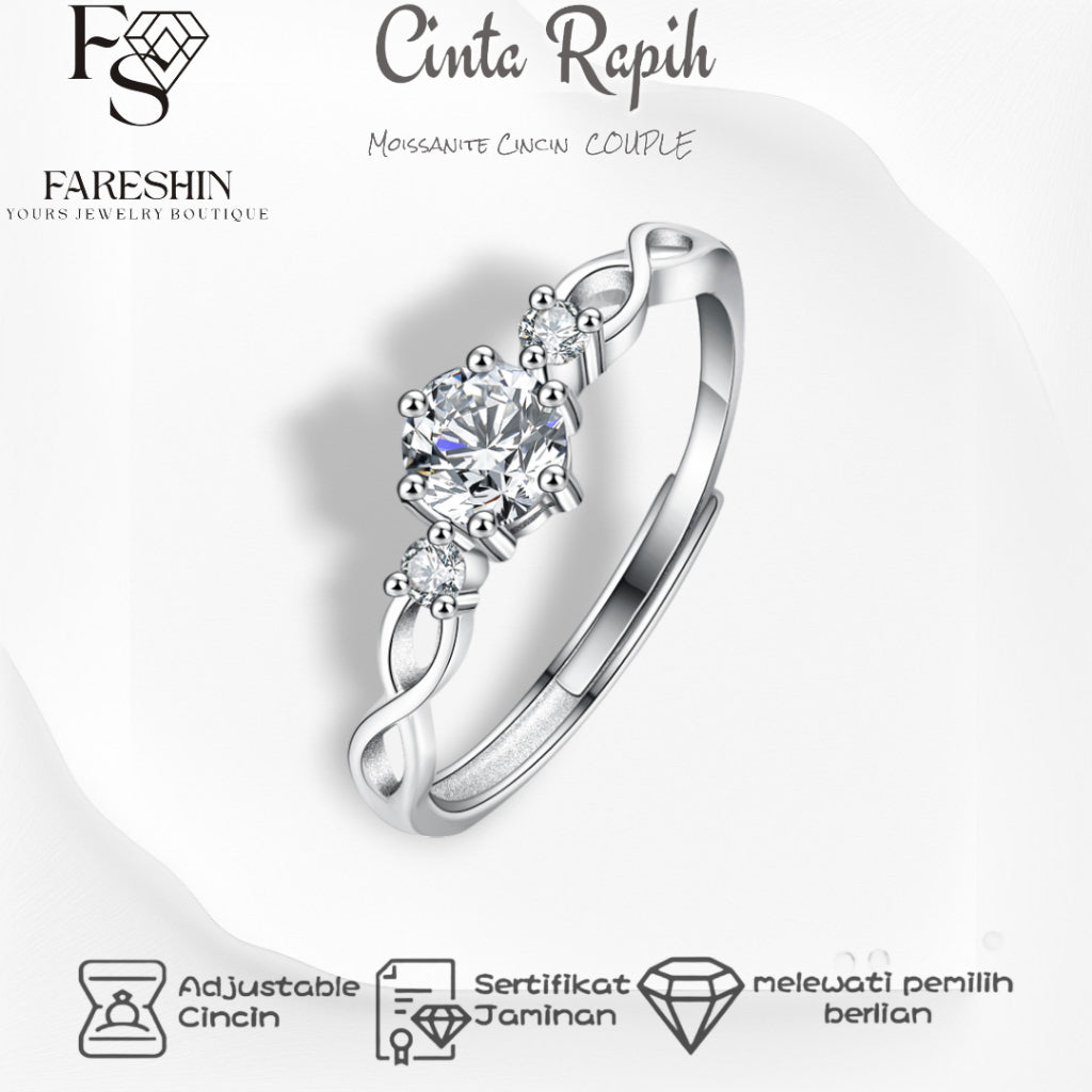 Round Cut Moissanite Heart Ring — 0.5ct, D-color, VVS1, 18K Gold Vermeil