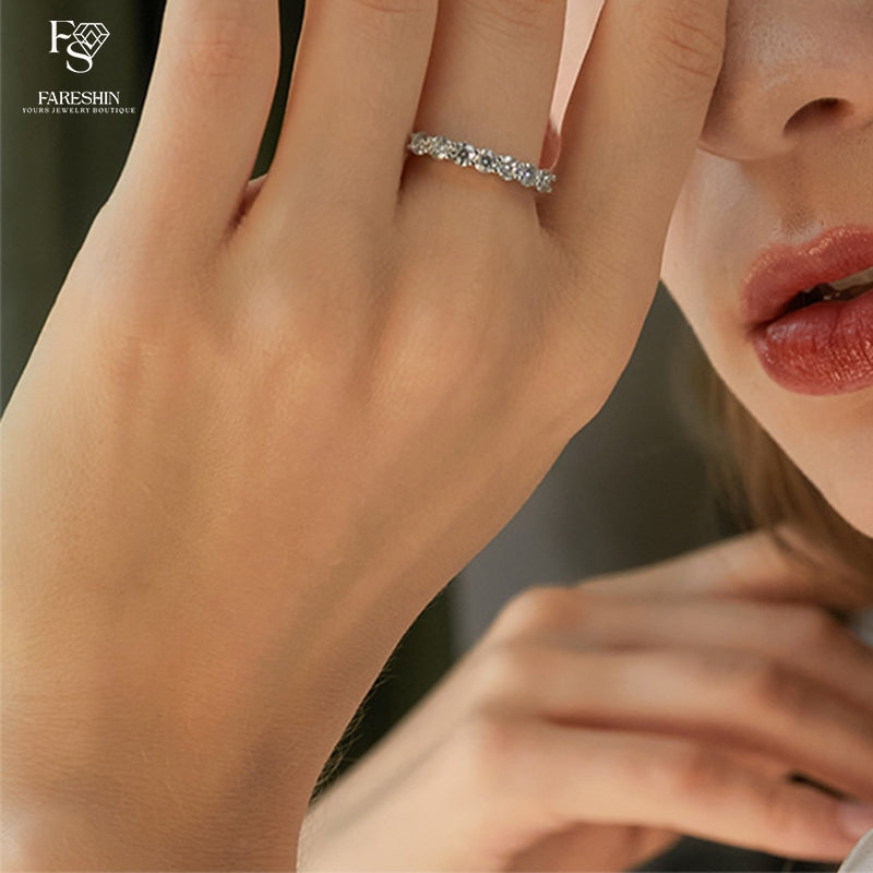 Round Cut Moissanite Princess Ring — 0.5ct, D-color, VVS1, 18K Gold Vermeil