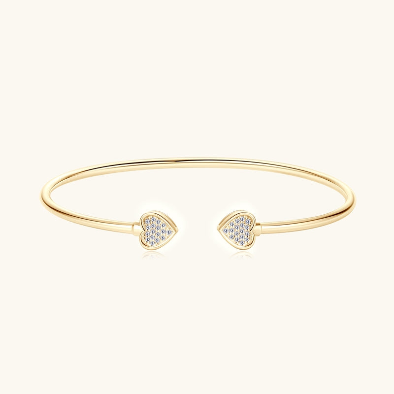 Fareshin Round Cut Heart - 0.14Ct, D Color, Vvs1, Moissanite Bracelet - 0.14ct / 925 Sterling Silver - additional product view | FARESHIN