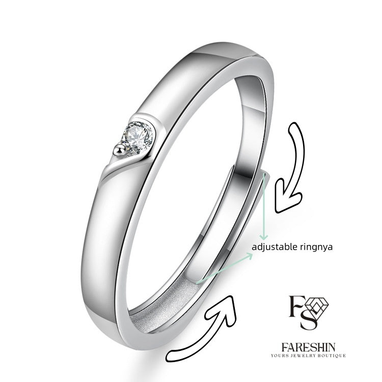 Fareshin Round Cut Sparkle - , D Color, Vvs1, Moissanite Ring - 0.5ct / 18K Gold Vermeil - additional product view | FARESHIN