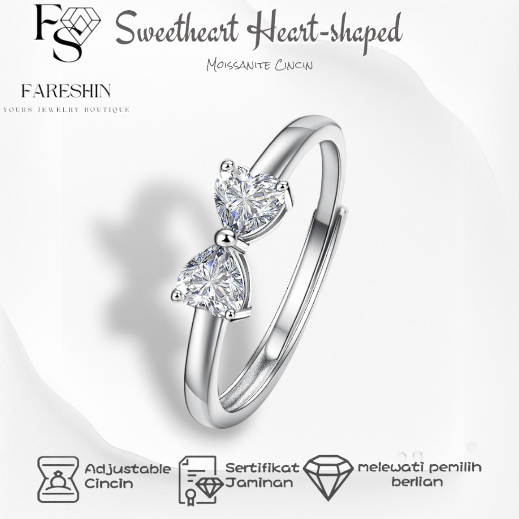 Round Cut Moissanite Heart Ring — 0.5ct, D-color, VVS1, 18K Gold Vermeil