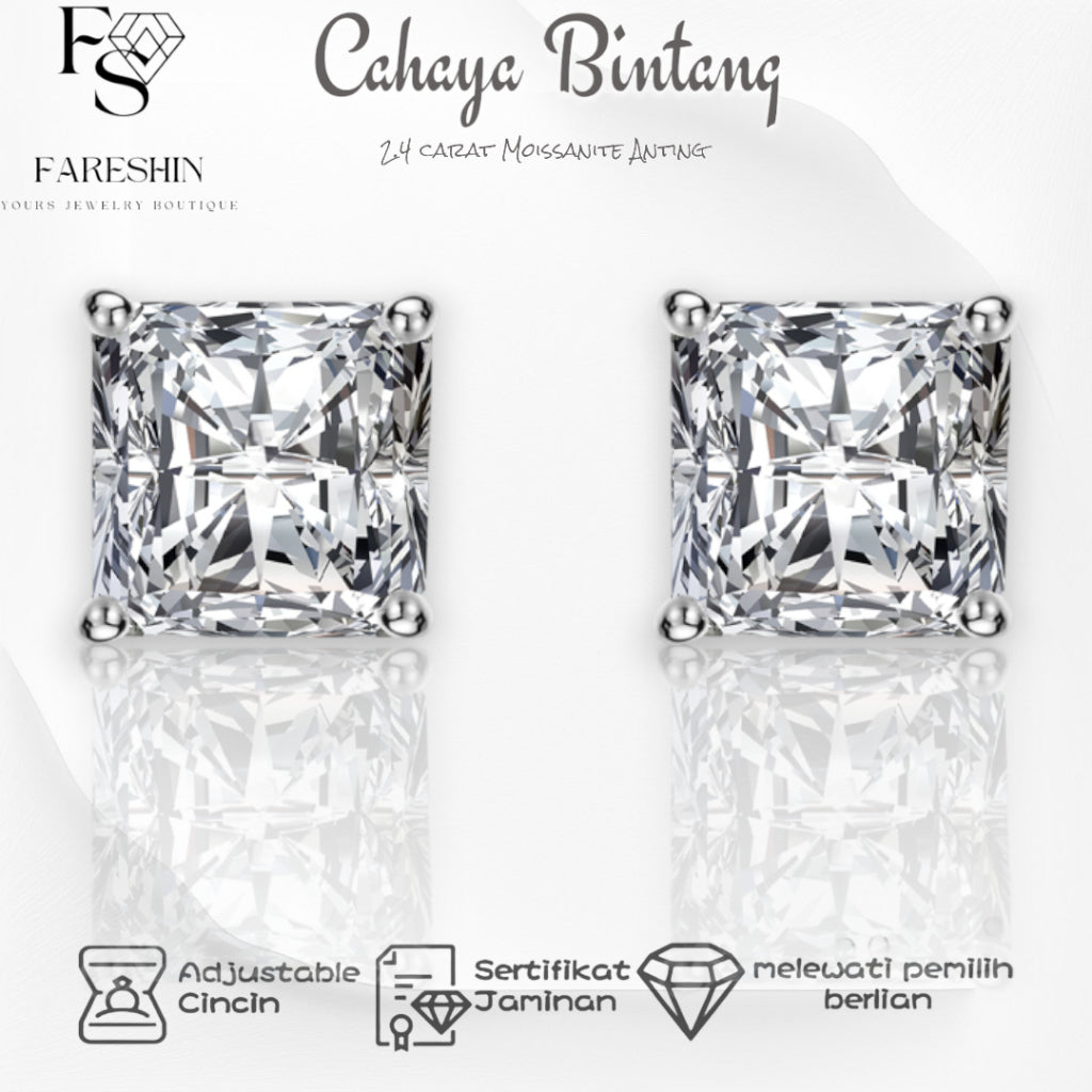 Round Cut Moissanite Star Ring — 0.5ct, D-color, VVS1, 925 Sterling Silver