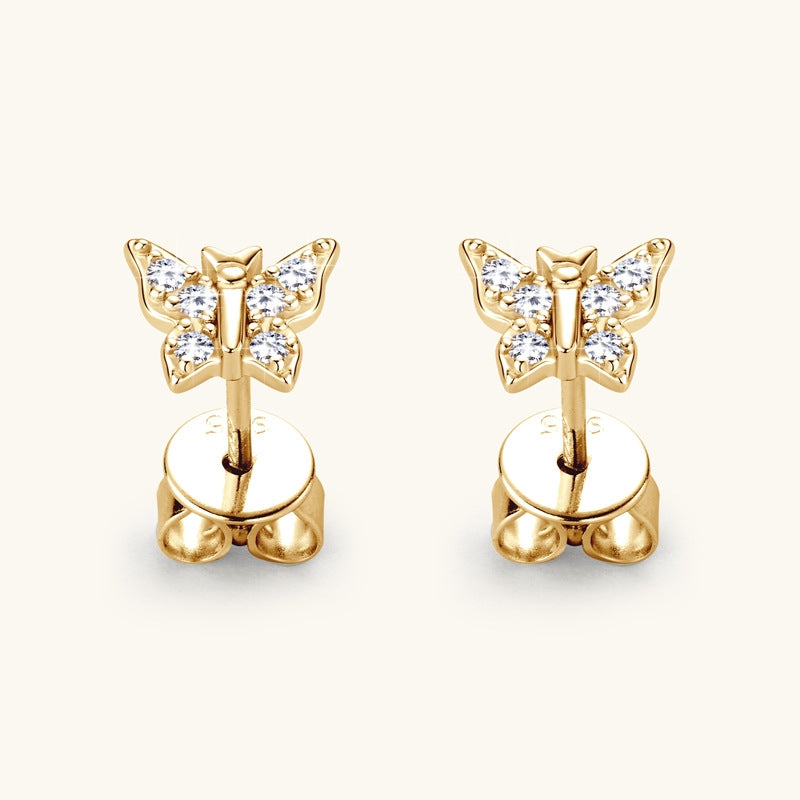 Round Cut Moissanite Butterfly Ring — 2ct, D-color, VVS1, 925 Sterling Silver