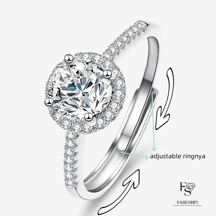 Fareshin Round Cut Star - 1.0Ct, D Color, Vvs1, Moissanite Ring - 1.0ct / 18K Gold Vermeil - additional product view | FARESHIN