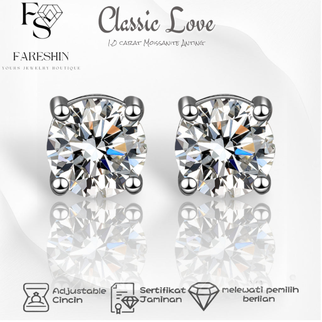 Round Cut Moissanite Heart Ring — 0.5ct, D-color, VVS1, 925 Sterling Silver