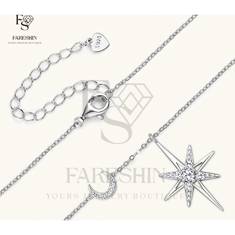 Round Cut Moissanite Classic Necklace — 0.28ct, D-color, VVS1, 925 Sterling Silver