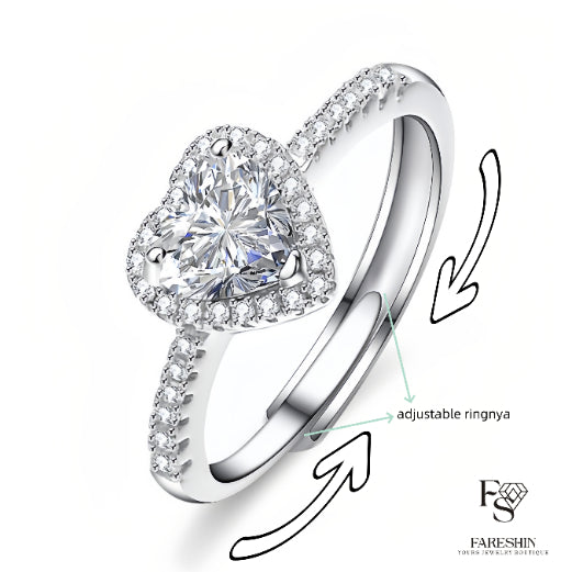 Round Cut Moissanite Heart Ring — 0.5ct, D-color, VVS1, 18K Gold Vermeil