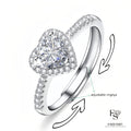 Round Cut Moissanite Heart Ring — 0.5ct, D-color, VVS1, 18K Gold Vermeil