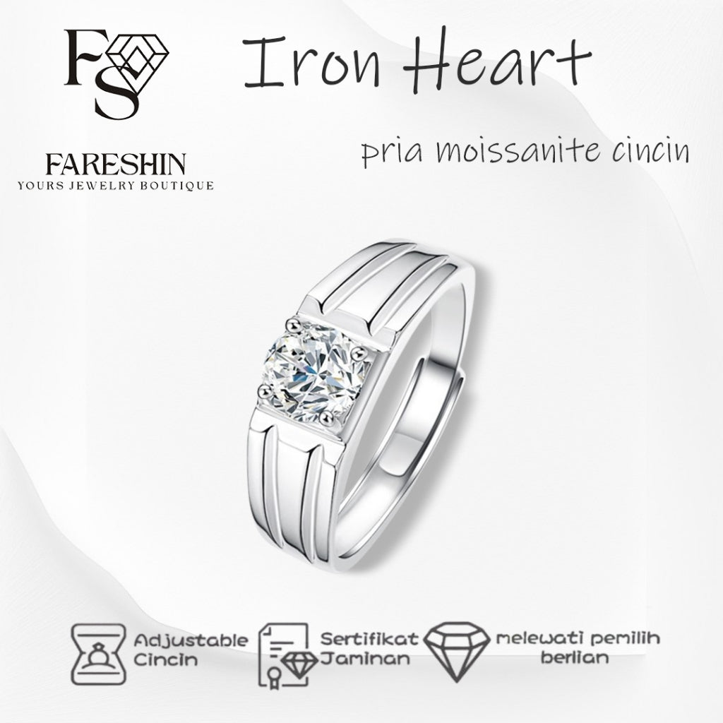 Round Cut Moissanite Heart Ring — 0.5ct, D-color, VVS1, 18K Gold Vermeil