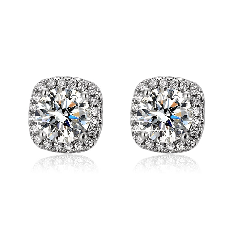 Round Cut Moissanite Square Ring — 0.5ct, D-color, VVS1, 925 Sterling Silver