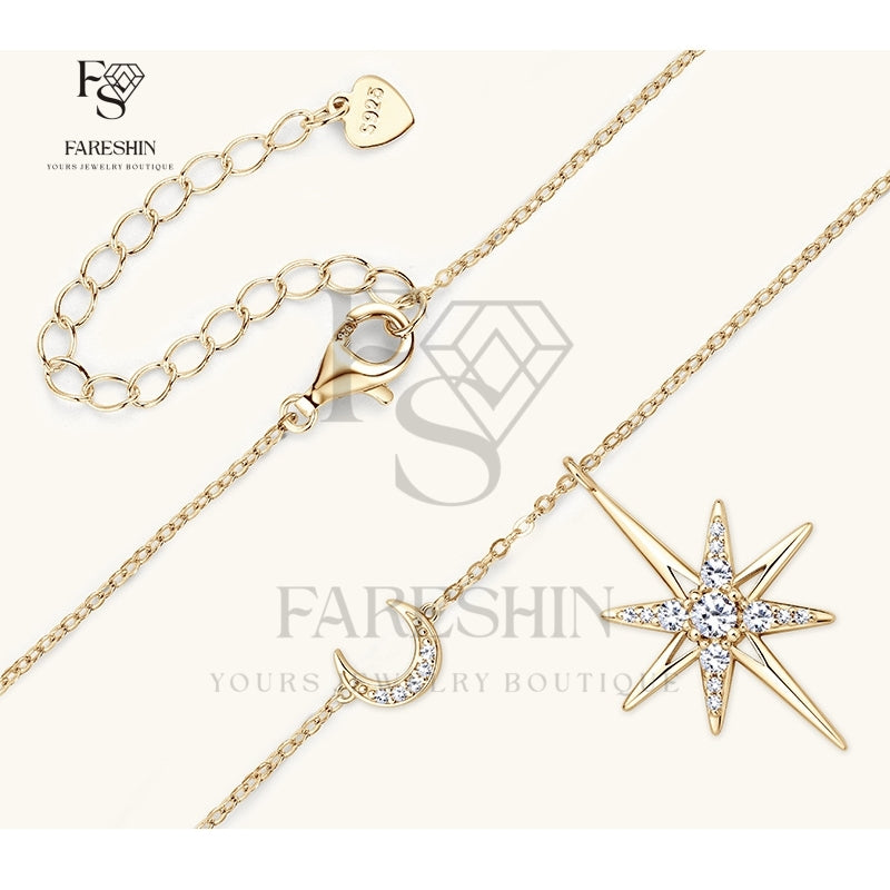 Round Cut Moissanite Classic Necklace — 0.28ct, D-color, VVS1, 925 Sterling Silver