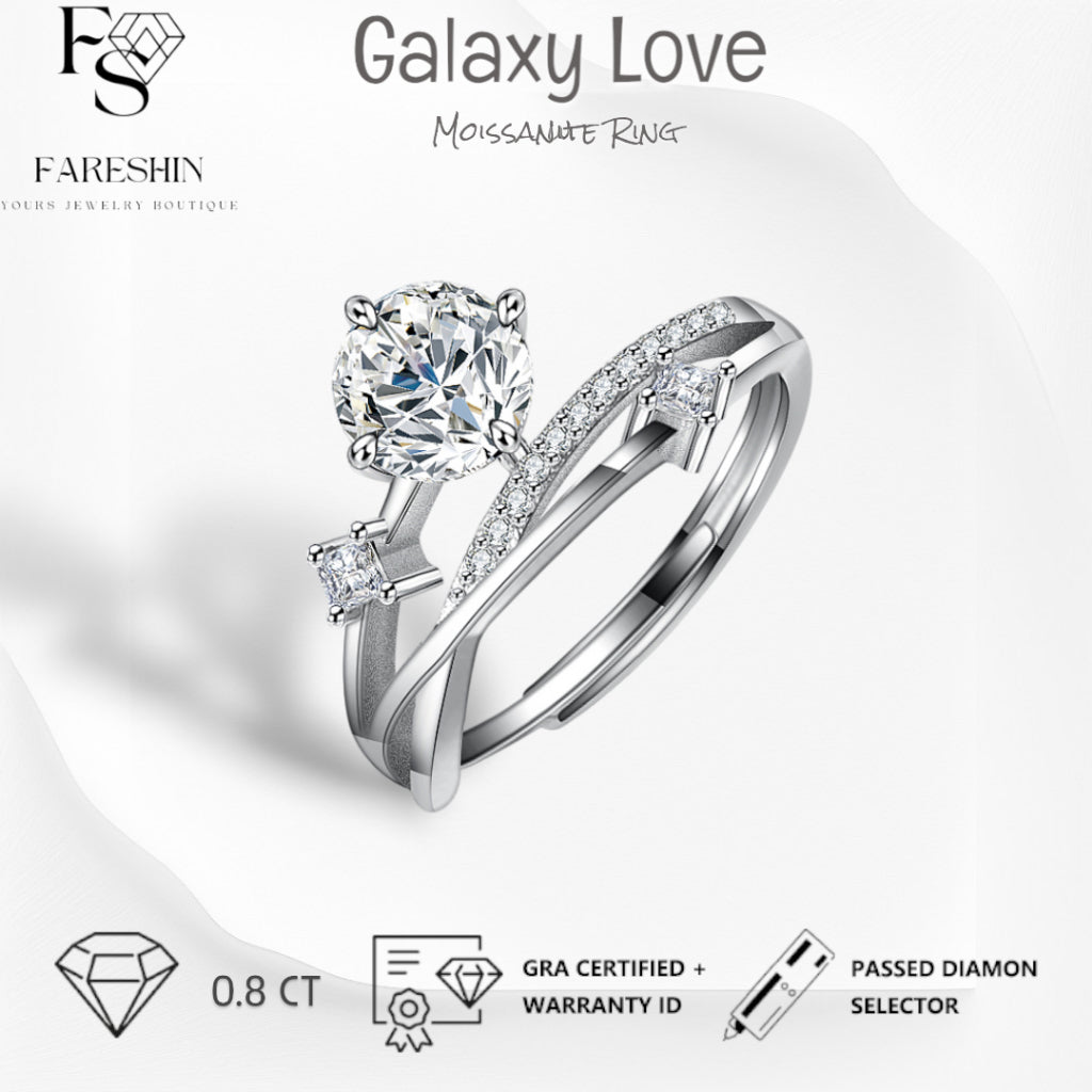 Round Cut Moissanite Heart Ring — 1.0ct, D-color, VVS1, 18K Gold Vermeil
