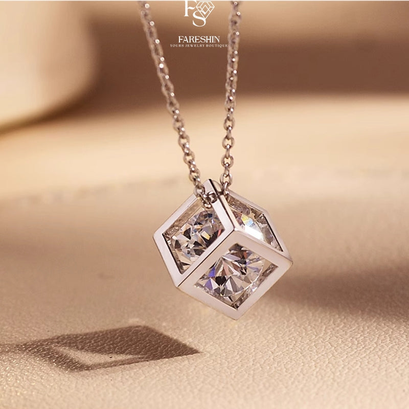 Round Cut Moissanite Classic Necklace — 0.5ct, D-color, VVS1, 925 Sterling Silver