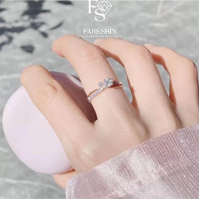 Round Cut Moissanite Star Ring — 0.5ct, D-color, VVS1, 18K Gold Vermeil