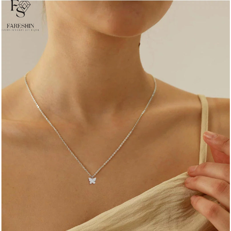 Round Cut Moissanite Classic Necklace — 0.5ct, D-color, VVS1, 925 Sterling Silver
