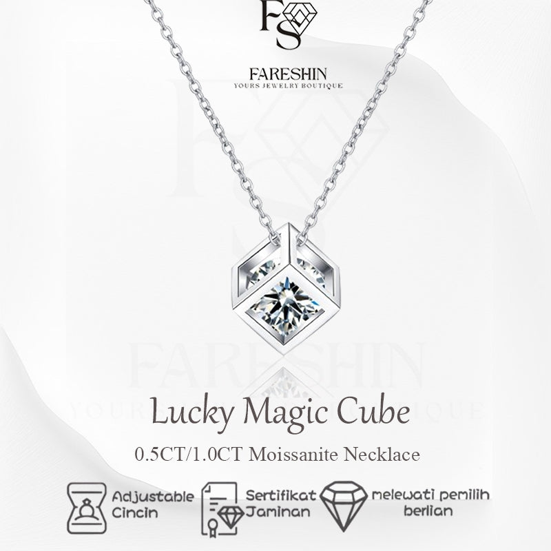 Round Cut Moissanite Classic Necklace — 0.5ct, D-color, VVS1, 925 Sterling Silver