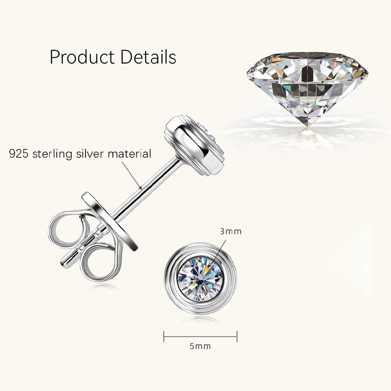 Round Cut Moissanite Classic Ring — 0.5ct, D-color, VVS1, 925 Sterling Silver