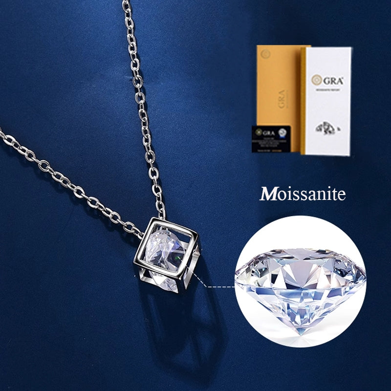 Round Cut Moissanite Classic Necklace — 0.5ct, D-color, VVS1, 925 Sterling Silver
