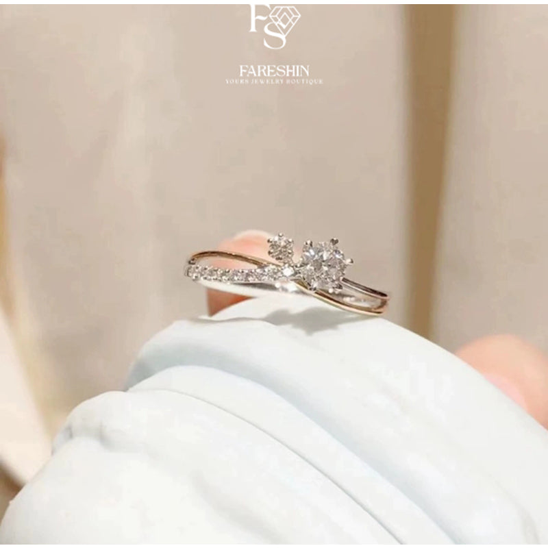 Round Cut Moissanite Star Ring — 0.5ct, D-color, VVS1, 18K Gold Vermeil