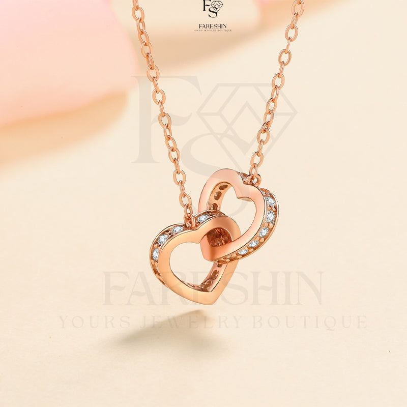 Round Cut Moissanite Heart Necklace — 0.5ct, D-color, VVS1, 925 Sterling Silver