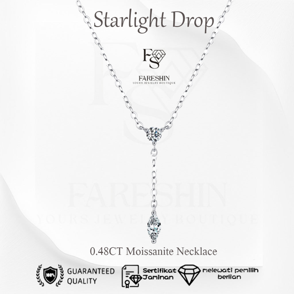 Round Cut Moissanite Star Ring — 0.5ct, D-color, VVS1, 925 Sterling Silver