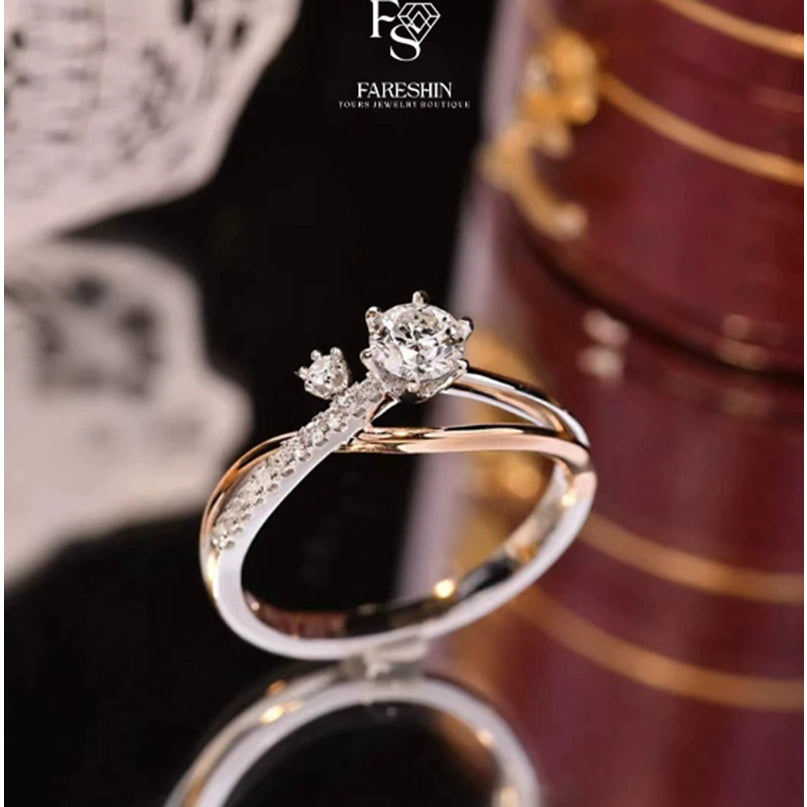 Round Cut Moissanite Star Ring — 0.5ct, D-color, VVS1, 18K Gold Vermeil