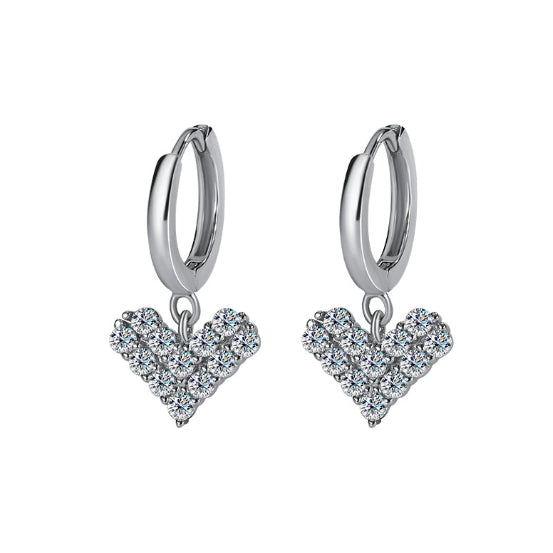 Round Cut Moissanite Heart Ring — 0.5ct, D-color, VVS1, 925 Sterling Silver