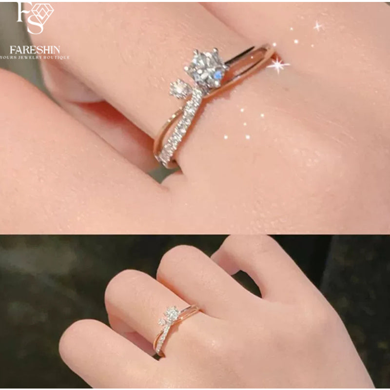Round Cut Moissanite Star Ring — 0.5ct, D-color, VVS1, 18K Gold Vermeil