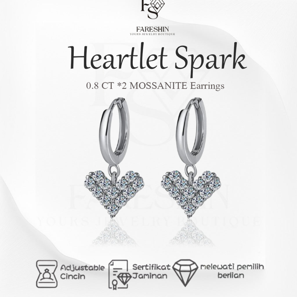Round Cut Moissanite Heart Ring — 0.5ct, D-color, VVS1, 925 Sterling Silver