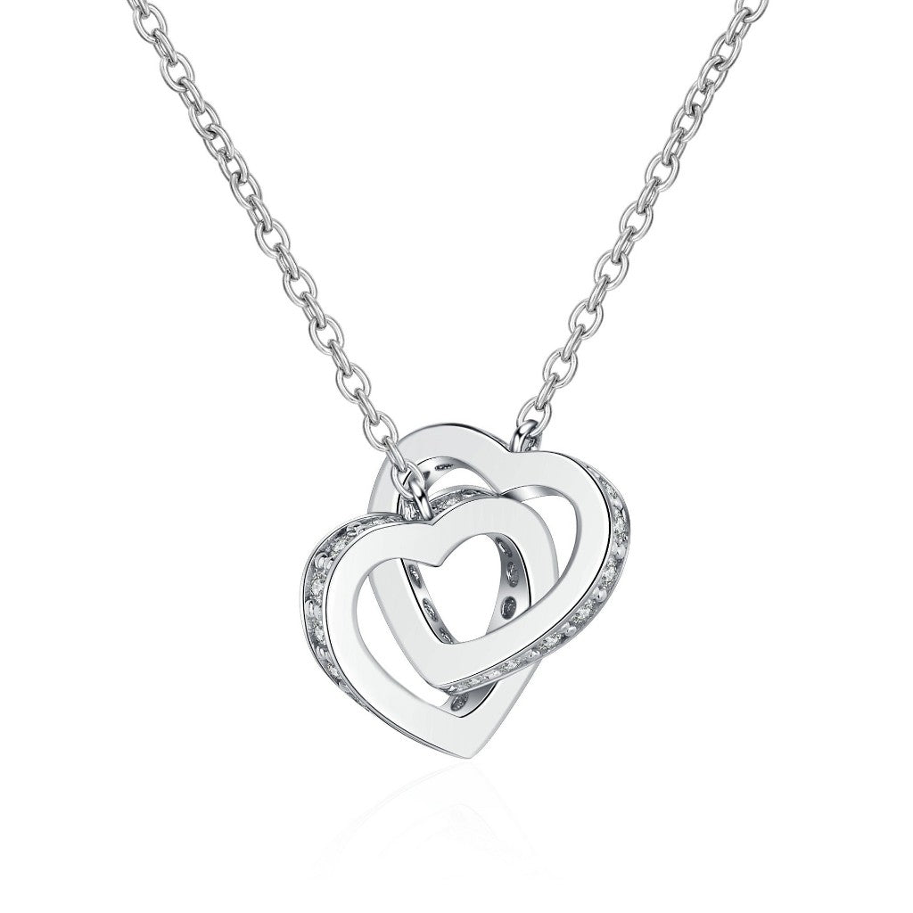 Round Cut Moissanite Heart Necklace — 0.5ct, D-color, VVS1, 925 Sterling Silver