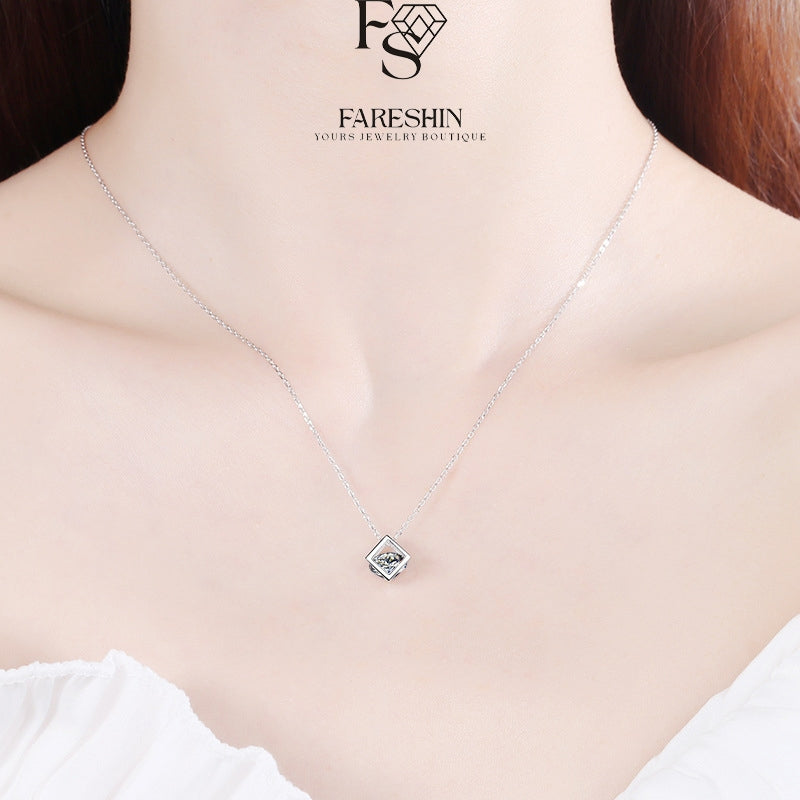 Round Cut Moissanite Classic Necklace — 0.5ct, D-color, VVS1, 925 Sterling Silver