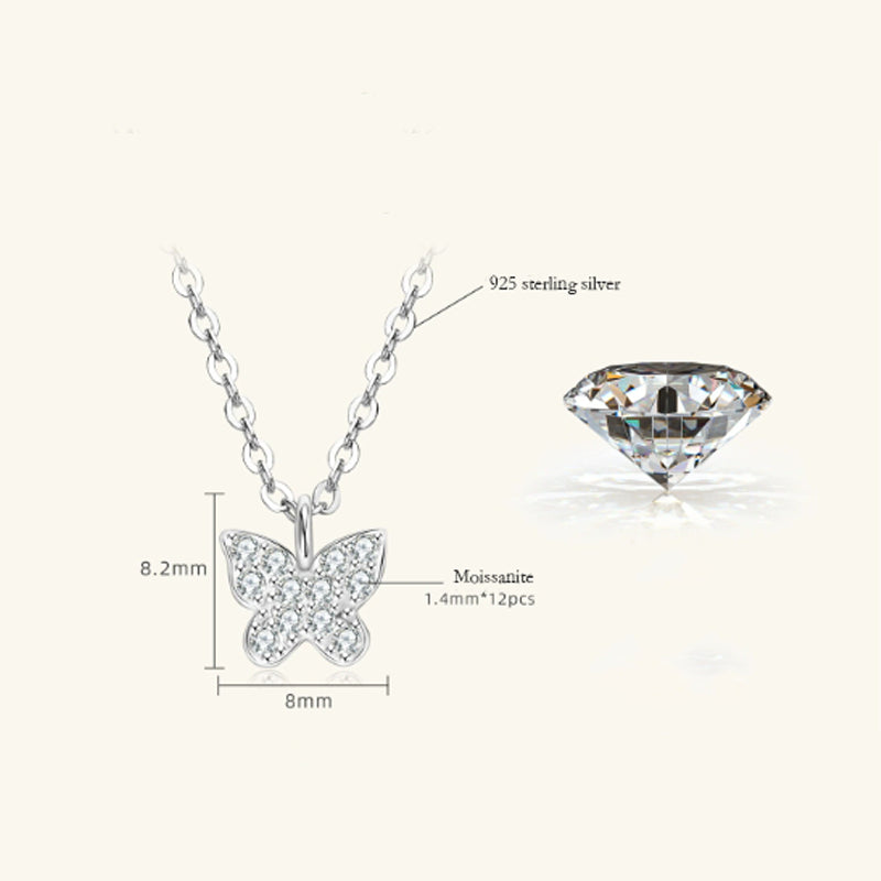 Round Cut Moissanite Classic Necklace — 0.5ct, D-color, VVS1, 925 Sterling Silver