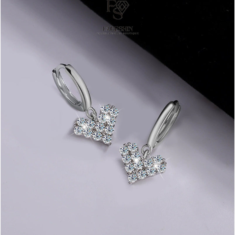 Round Cut Moissanite Heart Ring — 0.5ct, D-color, VVS1, 925 Sterling Silver
