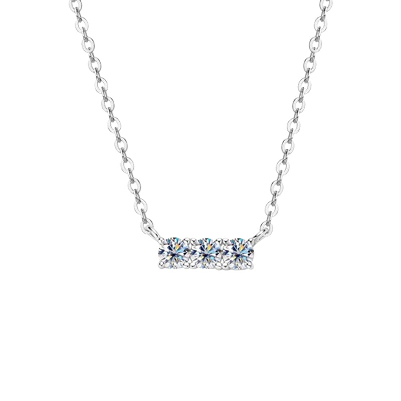 Round Cut Moissanite Classic Necklace — 0.5ct, D-color, VVS1, 925 Sterling Silver