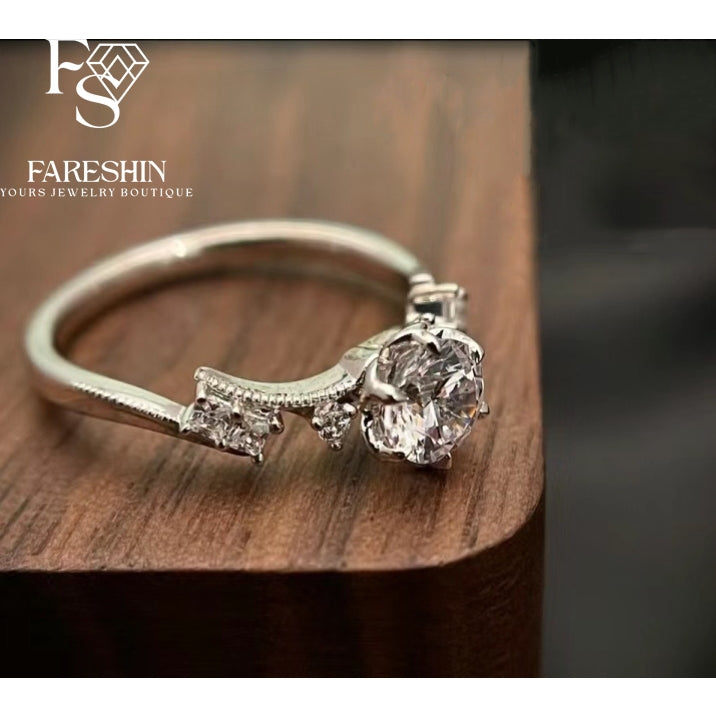 Round Cut Moissanite Classic Ring — 1.0ct, D-color, VVS1, 18K Gold Vermeil