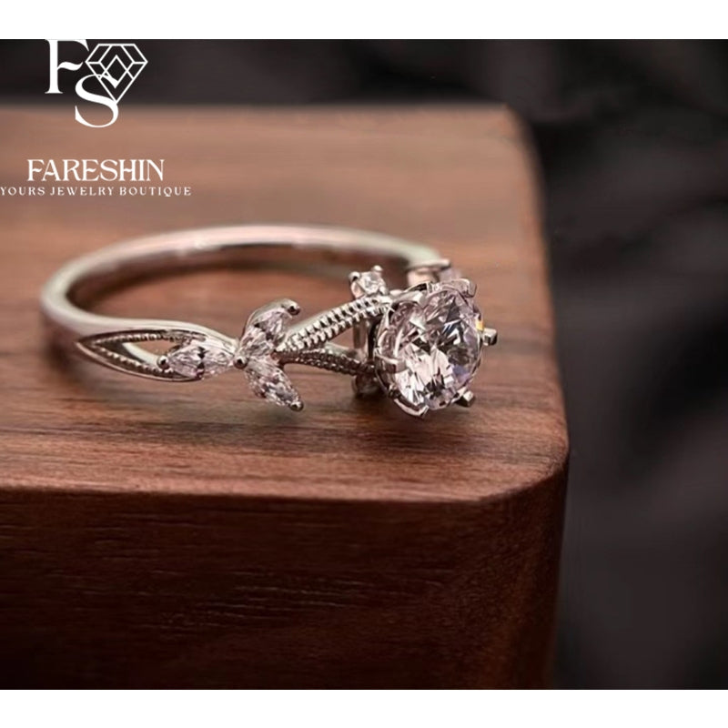 Round Cut Moissanite Classic Ring — 1.0ct, D-color, VVS1, 18K Gold Vermeil