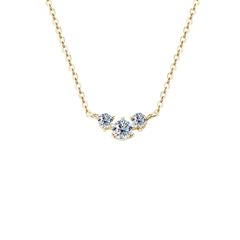 Round Cut Moissanite Classic Necklace — 0.5ct, D-color, VVS1, 925 Sterling Silver