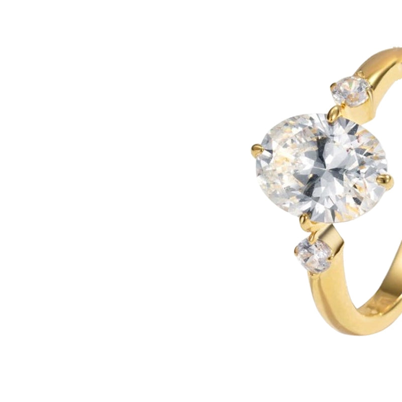 Fareshin Round Cut Classic - 2.0Ct, D Color, Vvs1, Moissanite Ring - 2.0ct / 18K Gold Vermeil - additional product view | FARESHIN