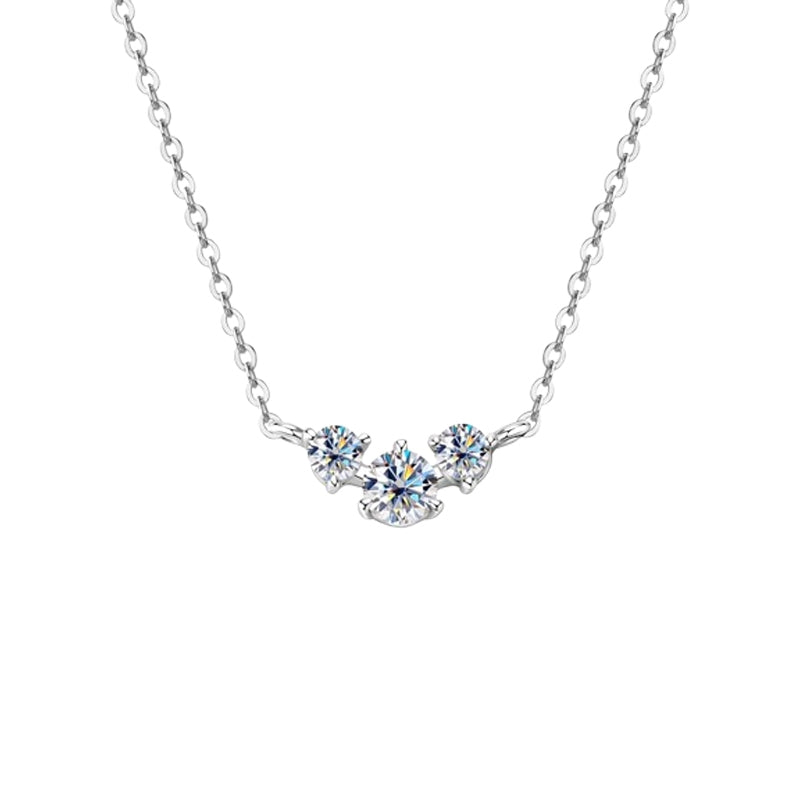 Round Cut Moissanite Classic Necklace — 0.5ct, D-color, VVS1, 925 Sterling Silver