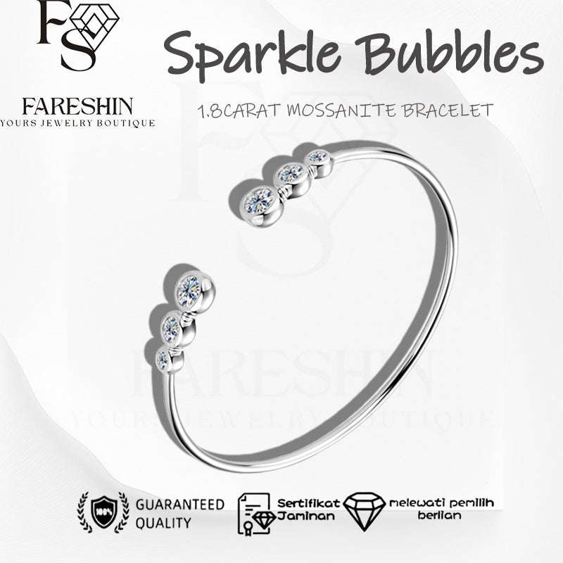 Round Cut Moissanite Classic Bracelet — 1.8ct, D-color, VVS1, 925 Sterling Silver