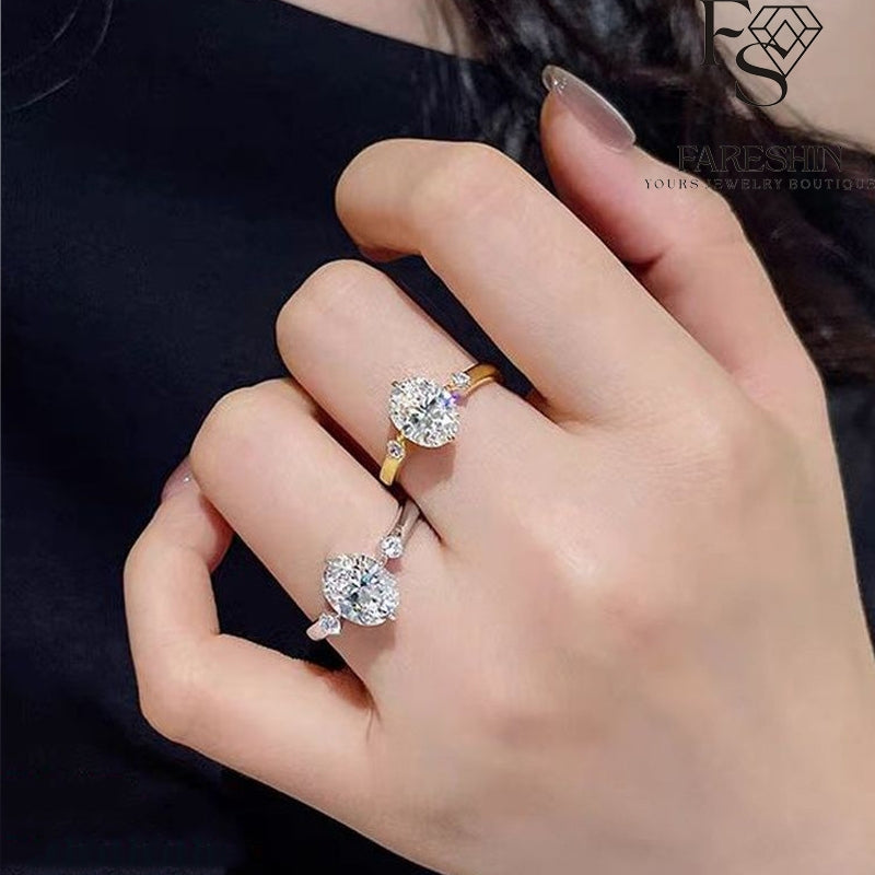 Round Cut Moissanite Classic Ring — 2.0ct, D-color, VVS1, 18K Gold Vermeil
