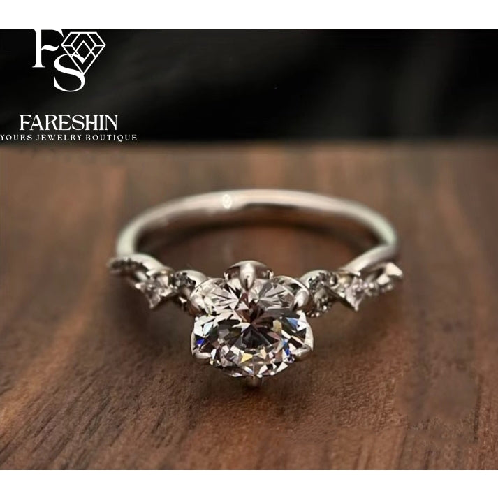 Round Cut Moissanite Classic Ring — 1.0ct, D-color, VVS1, 18K Gold Vermeil