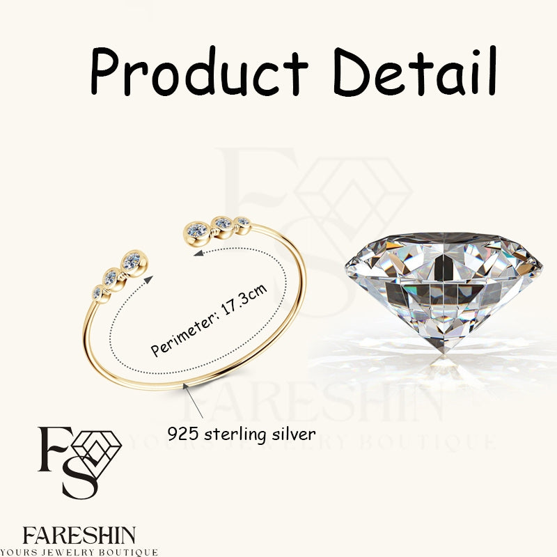 Round Cut Moissanite Classic Bracelet — 1.8ct, D-color, VVS1, 925 Sterling Silver